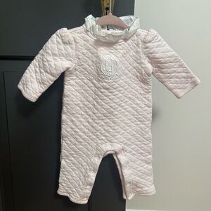 Janie and Jack Light Pink Quilted Footie • 3-6 months